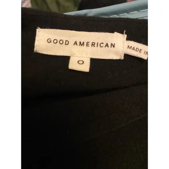 NWOT Good American Women's Size 0 Black Long Sleeve One Piece Bodysuit - Picture 5 of 6